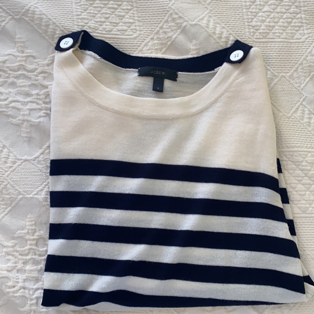J. Crew Navy and White Striped Sweater - Picture 3 of 5